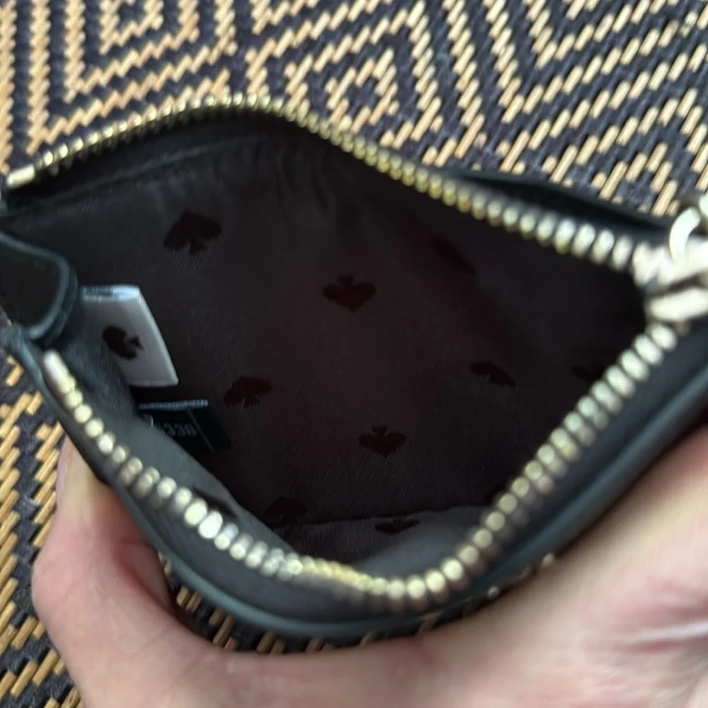 Kate Spade saffiano leather Zip cardholder coin Pouch Key Ring wallet bag charm